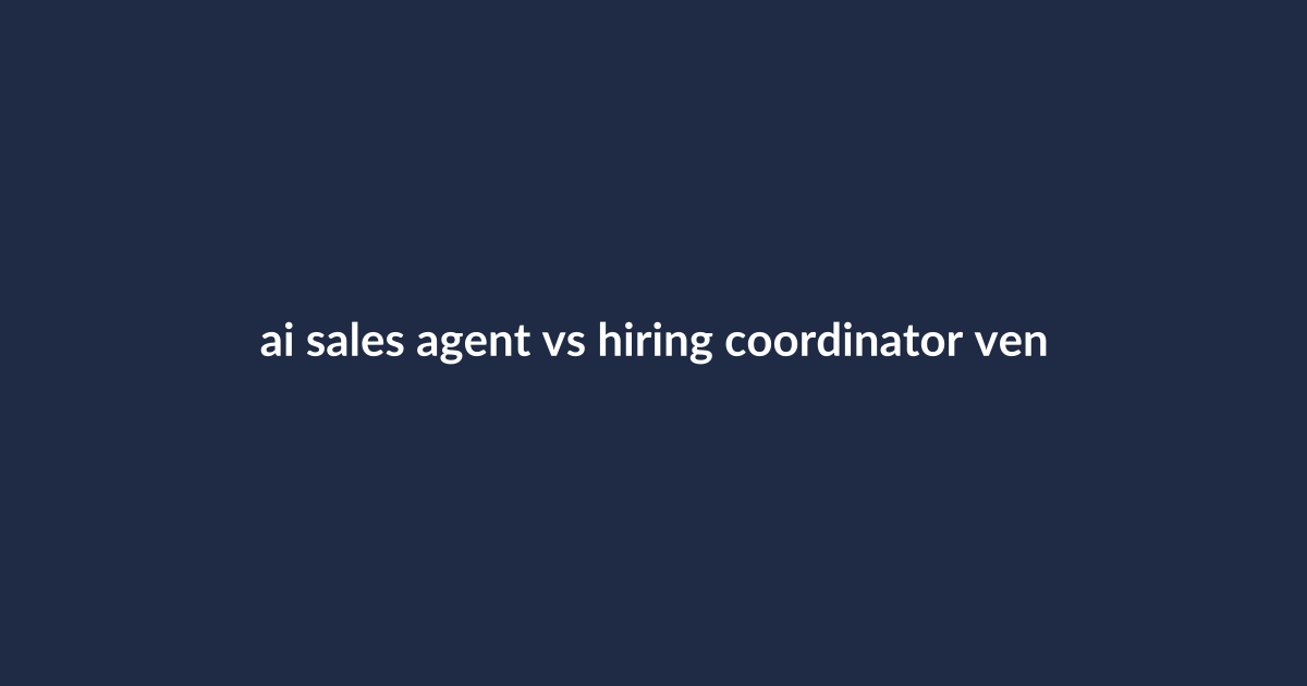 AI sales agent vs hiring coordinator for venues
